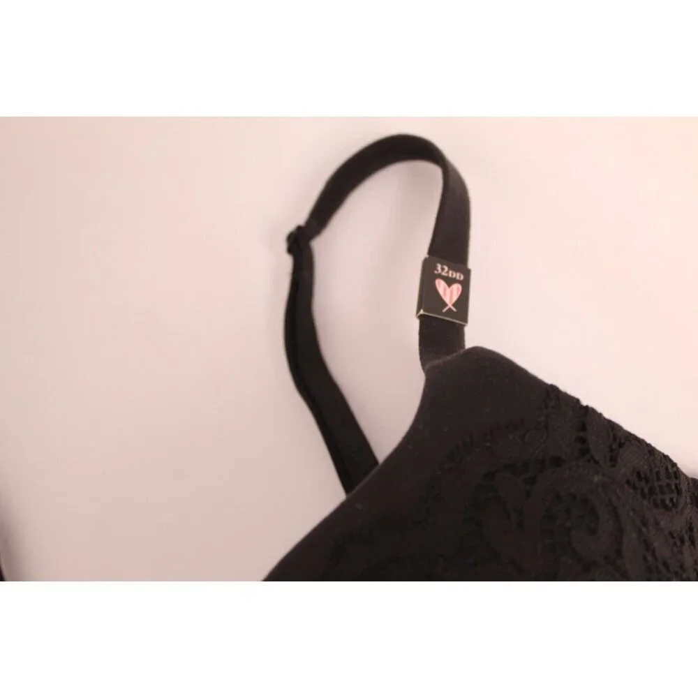 Victoria's Secret Bra Body‎ By Victoria Black 32DD Lace Padded Wired Push Up NWT